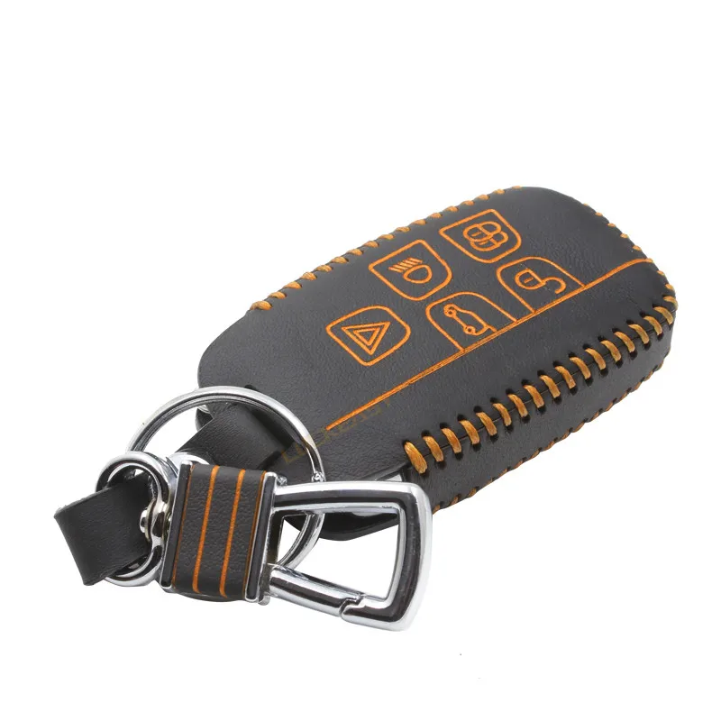 Puou для landrover jaguar discovery 4 freelander 2 2003- кожаный чехол для ключей автомобиля range rovert key2a