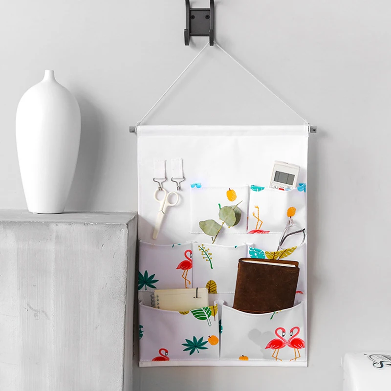 BAKINGCHEF المنزل 7 جيوب سلة غسيل معلقة المنزل وراء الباب الحائط ألعاب أطفال حقيبة التخزين خزانة خزانة الملابس الكثير