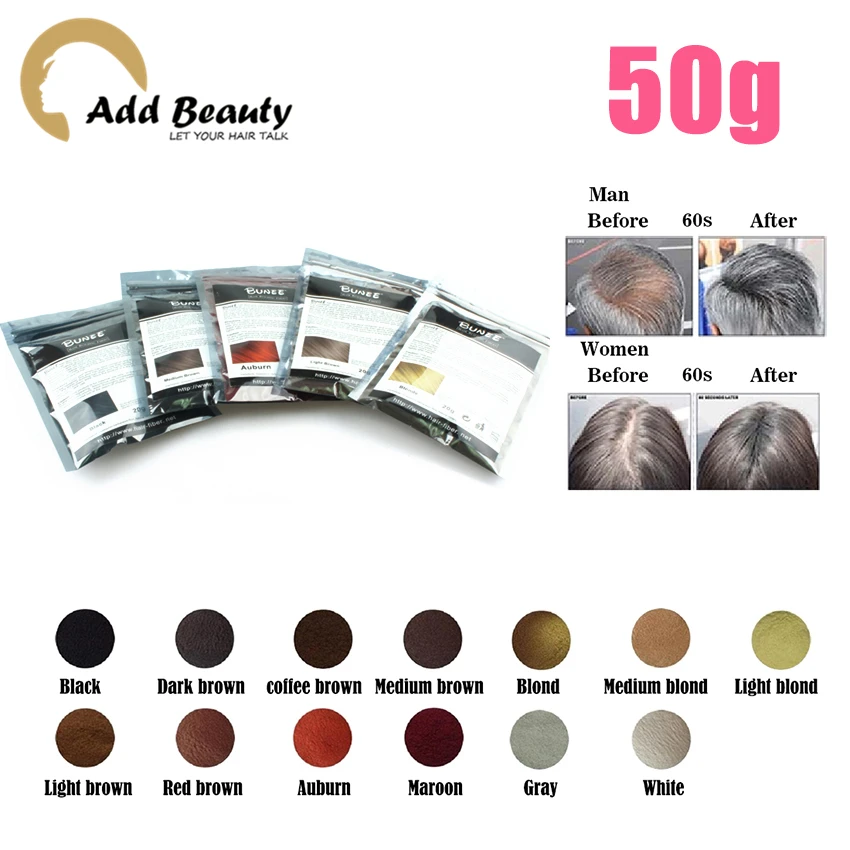 BUNEE 50g Hair Building Fibers Powder for thin hair 100 Natural