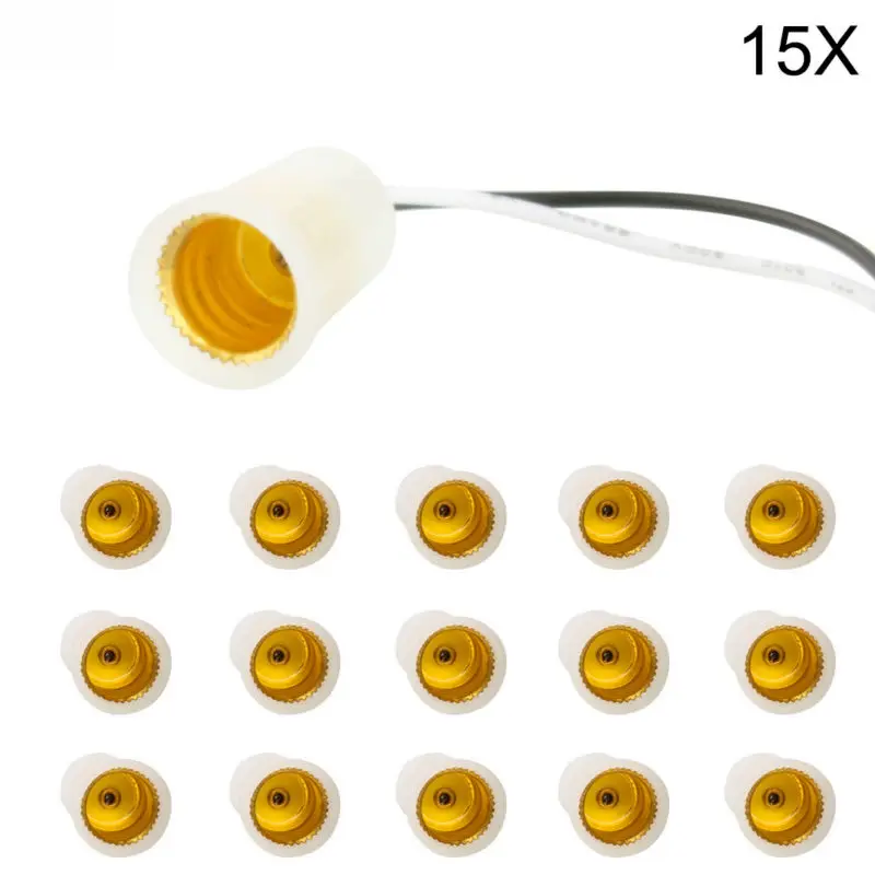 15x E12 Candle Candelabra Light Socket Lamp Holder Base with Leadsin
