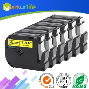

6 PCS/Lot 12mm*8m M-K631 Compatible Brother M Tapes Label cartridge M-K631 MK631 M631 for Brother P touch printer PT100 PT65