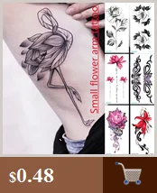 1 лист Rocooart beauty Flower поддельные татуировки Временные татуировки наклейки для женщин на руку назад водонепроницаемые татуировки стикер