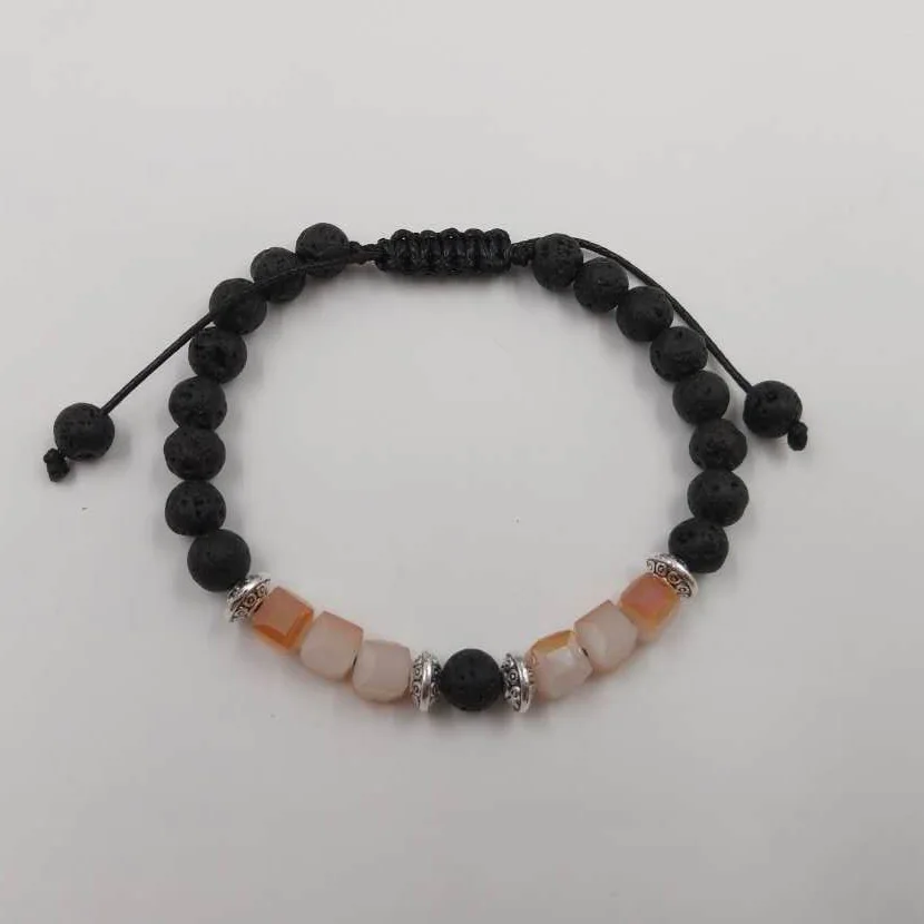 Новые Diy трендовые браслеты для женщин 6 мм черный полый камень кристалл женские
