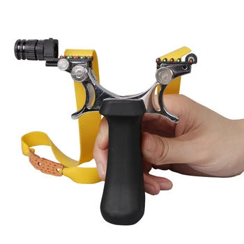 

Magnesium alloy powful slingshot with rubber band aim point lighted functional quick assemble catapult 1pc