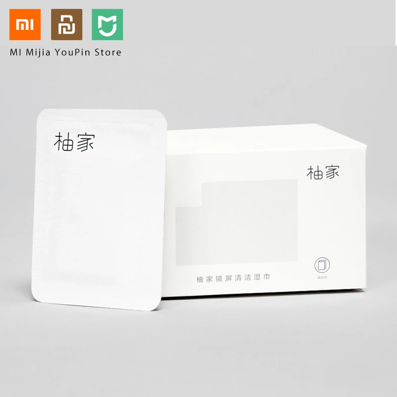 Xiaomi Mijia Phone Mirror screen Clean, 50 шт. в 1 упаковке, влажные салфетки, ЖК-экран, удаление пыли для смартфона, ноутбука, компьютера