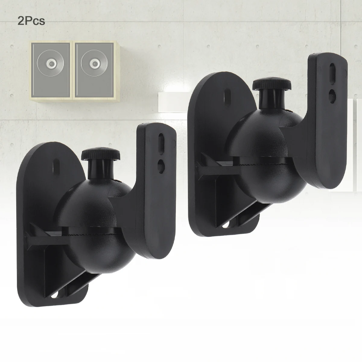 

2 Pcs Universal SW-03B 5KG/11lbs Black ABS Plastics Wall Mounted Bracket With Accessories for Speaker / Loudspeaker Box