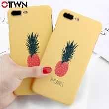 

Ottwn Matte Hard PC Phone Case For iphoneX Cute Cratoon Cat Candy Color Pineapple Phone Back Covers For iphone 6 6s 7 8 Plus