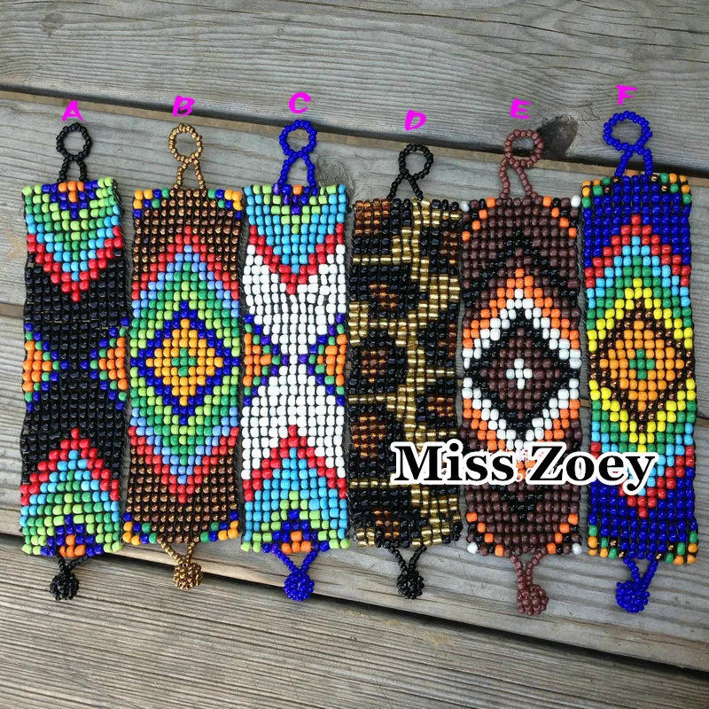 

ABL073(1), 4cm Width Leopard Geometric Print Seed Beaded Handmade Brazil Hemp Bracelet Hippy Boho Friendship Bracelet Men Women