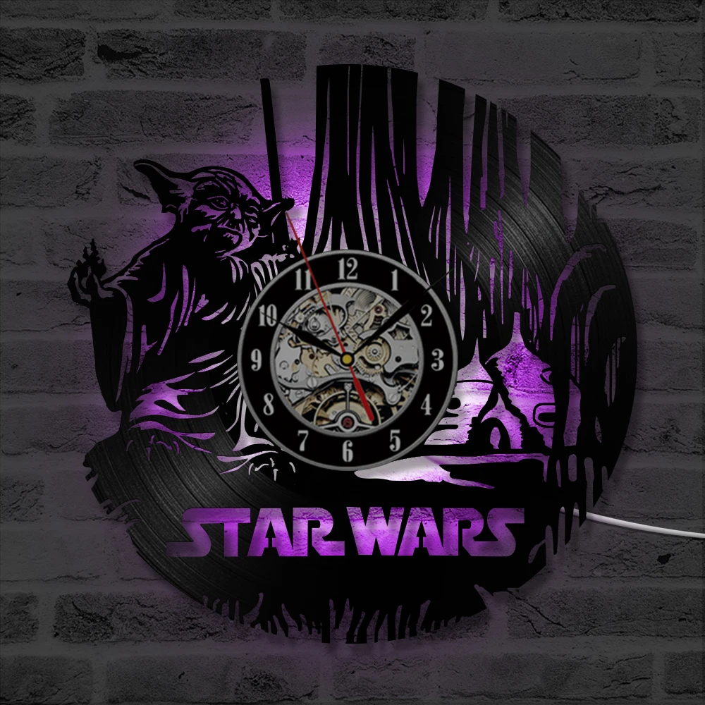 

Antique Style Star Wars Vinyl Record LED Light Wall Clock Creative Handmade CD Wall Clock Home Decorative Best Gift
