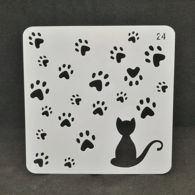 Cat's paw print Layering Stencils Drawing Color Spray stencil DIY