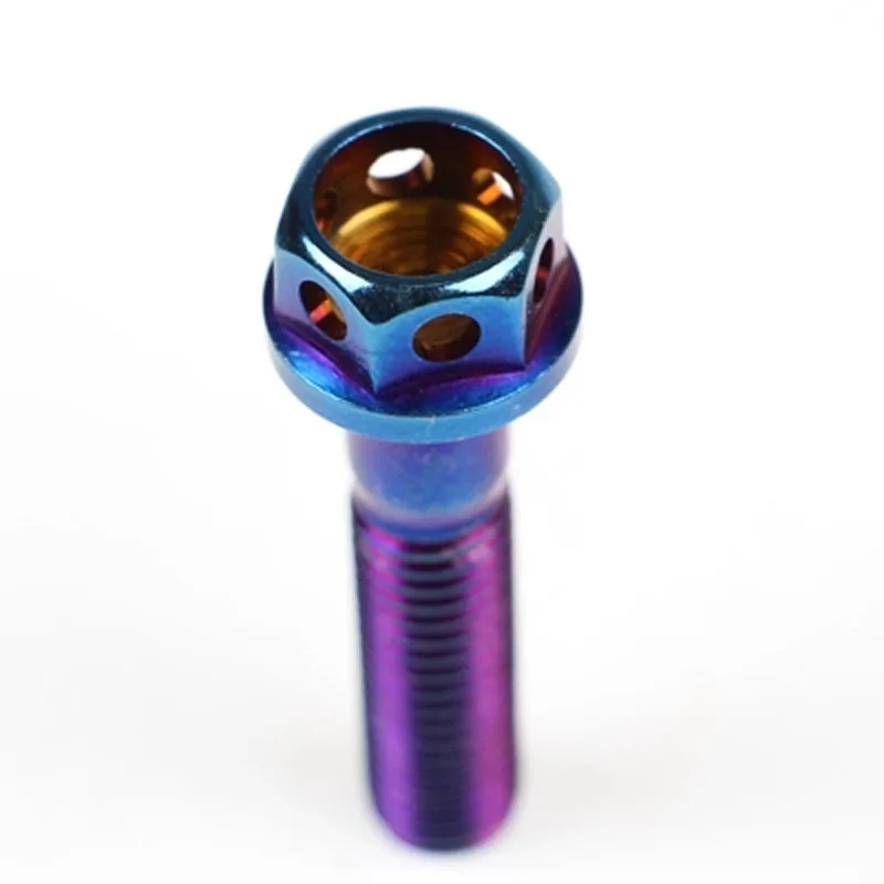 M6 Hexagon Screw Hex Hollow Flange head Screws Blue Motorcycle Stainless steel Plating color
