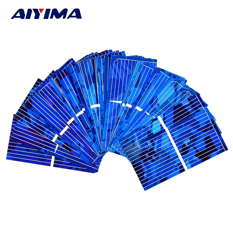 

AIYIMA 0.5V 0.45A Solar Panel Polycrystalline Silicon Solar Cells Solar Module DIY Solar Sunpower Charger Power 52*26mm 100pcs
