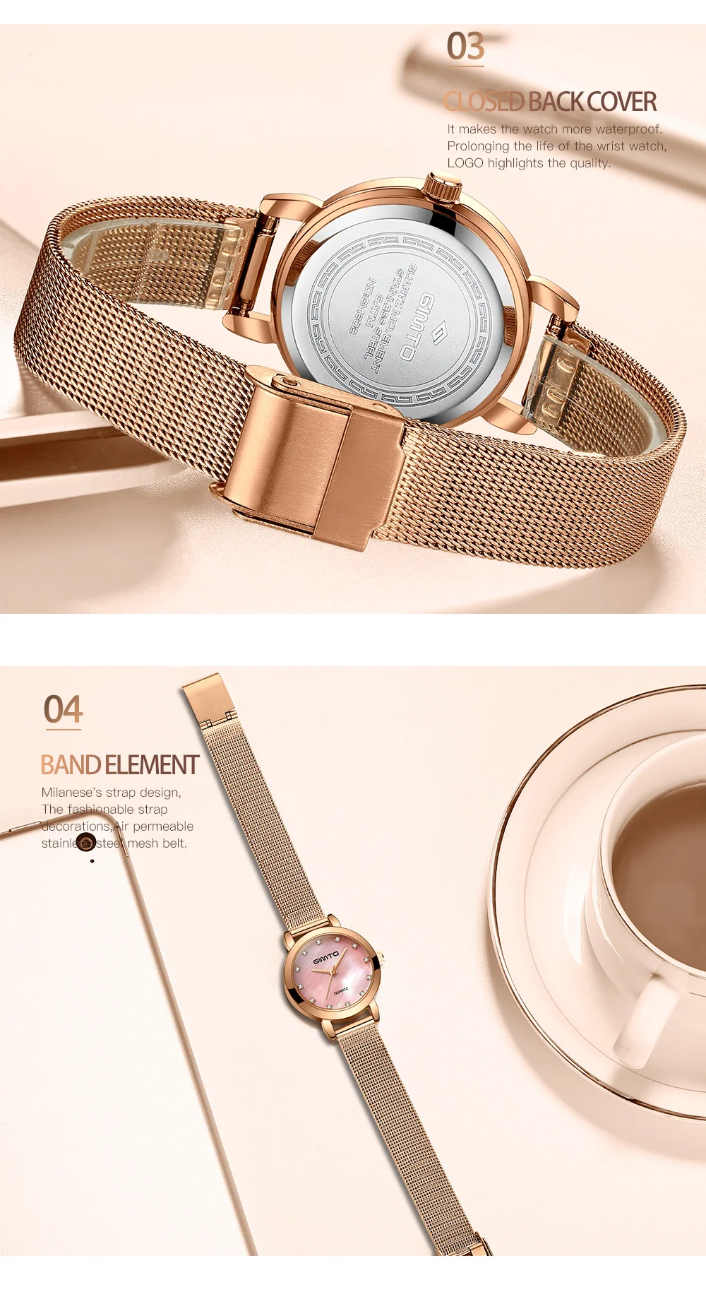 GIMTO женские часы Топ бренд роскошный браслет кварцевые женские часы золото Сталь платье женские наручные часы Часы relogio feminino