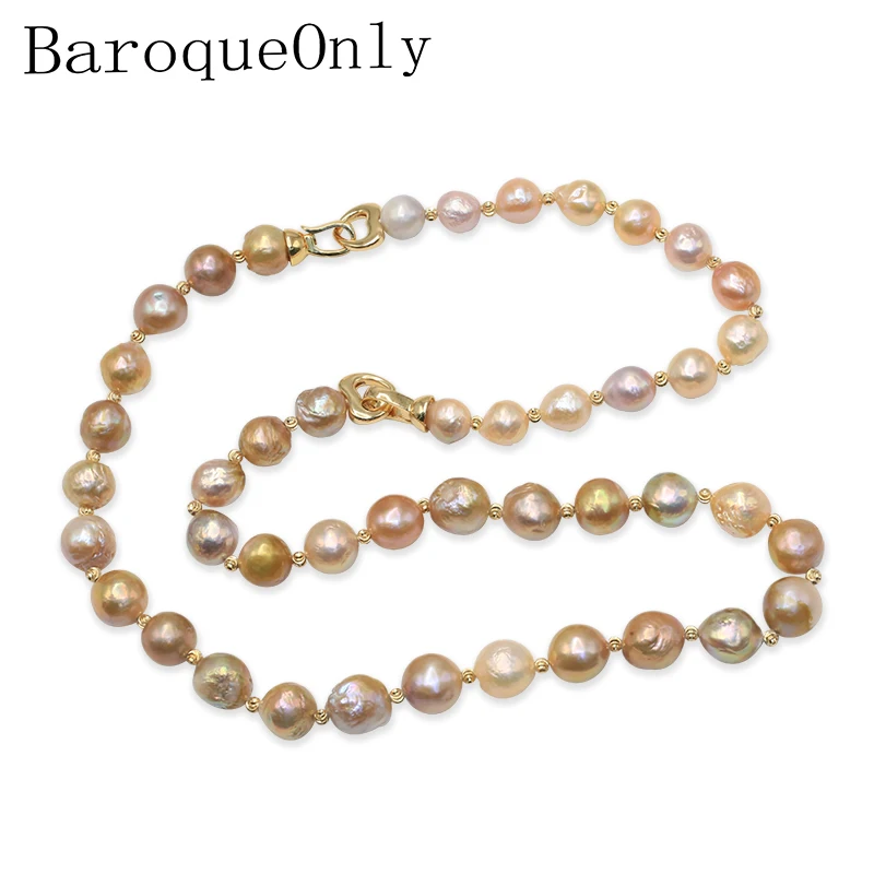 BaroqueOnly THREE WAYS CAN WEAR Mixed-colour Baroque Natural Freshwater Pearl Necklace sweater chain 2018 new arrival free ship Fine Jewelry