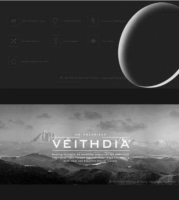 Sončna očala VEITHDIA iz aluminija, moška polarizirana leča UV400, pravokotna, brez okvirja, sončna očala za vožnjo, ribolov, športna očala za moške 6535_voghion.com