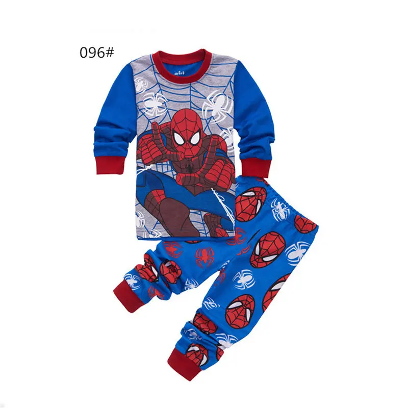 Мультфильм супергерой Супермен Косплэй для маленьких мальчиков пижамы для маленьких мальчиков От 2 до 8 лет, одежда для сна, костюм для детей Для мальчиков подарки комплект из 2 предметов одежды, комплект - Цвет: 096