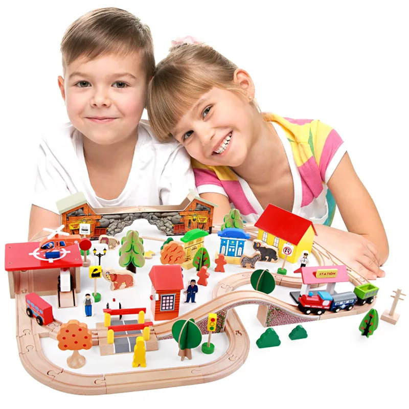 

89Pcs Train Toy Vehicles Kids Toys T-homas Train Toy Model Cars Building Blocks Slot Track Rail Transit Parking Carage