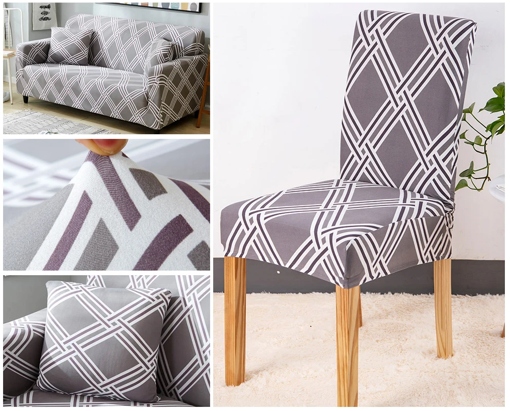 Kitchen Chair Cover Dining Seat Cover Black Slipcover Chair Removable Furniture Covers Anti-Dust Spandex Chair Covers 1246Pcs (5)