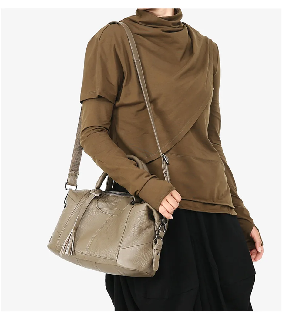 Женские сумки-мессенджеры из натуральной воловьей кожи, женские сумки через плечо, винтажные сумки через плечо, двойной карман