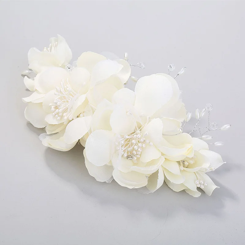 Bridal Flowers Hair Comb Crystal Beads Headpiece Wedding Women Hairs