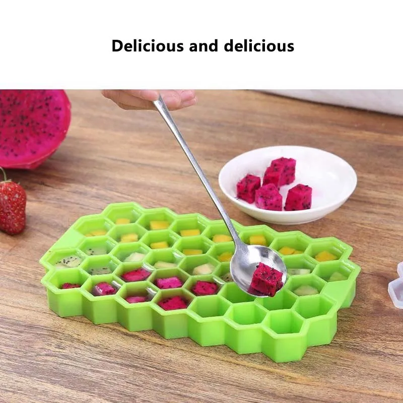 DIY соты силиконовые решетки льда плесень с крышкой замороженные кубики льда делая инструмент экологически чистый для кухни фрукты производитель