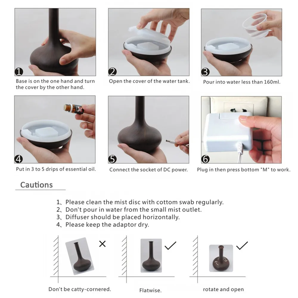 Excelvan Aroma Diffuser Ultrasonic Humidifier essential oil diffuser aroma lamp Aromatherapy electric aroma diffuser mist maker11