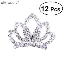 12 шт. детский головной убор принцесса гребень «Корона» Стразы зажим для волос Принцесса Корона с гребнем булавка головная часть волос гребень зажим кристалл