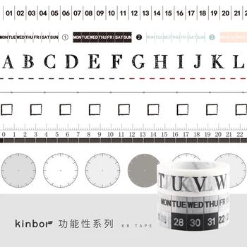 

9 Styles Function Washi Tape Daily Plan Time Schedule Ruler Design DIY Bullet Jornal Stickers Decorative Sticker Masking Tapes