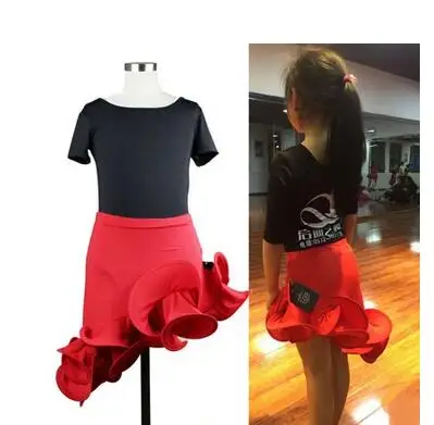 Новинка года, юбка для латинских танцев для девочек детская красная стандартная юбка для танцев/Танго/румбы/самбы/сальсы для латинских танцев