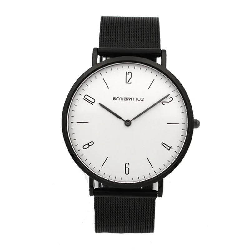 

Quartz Black Luxury Minimalist Watch Women Super Thin Men Leather Stainless Steel Magnet Strap Wristwatch Hand Antibrittle 6mm