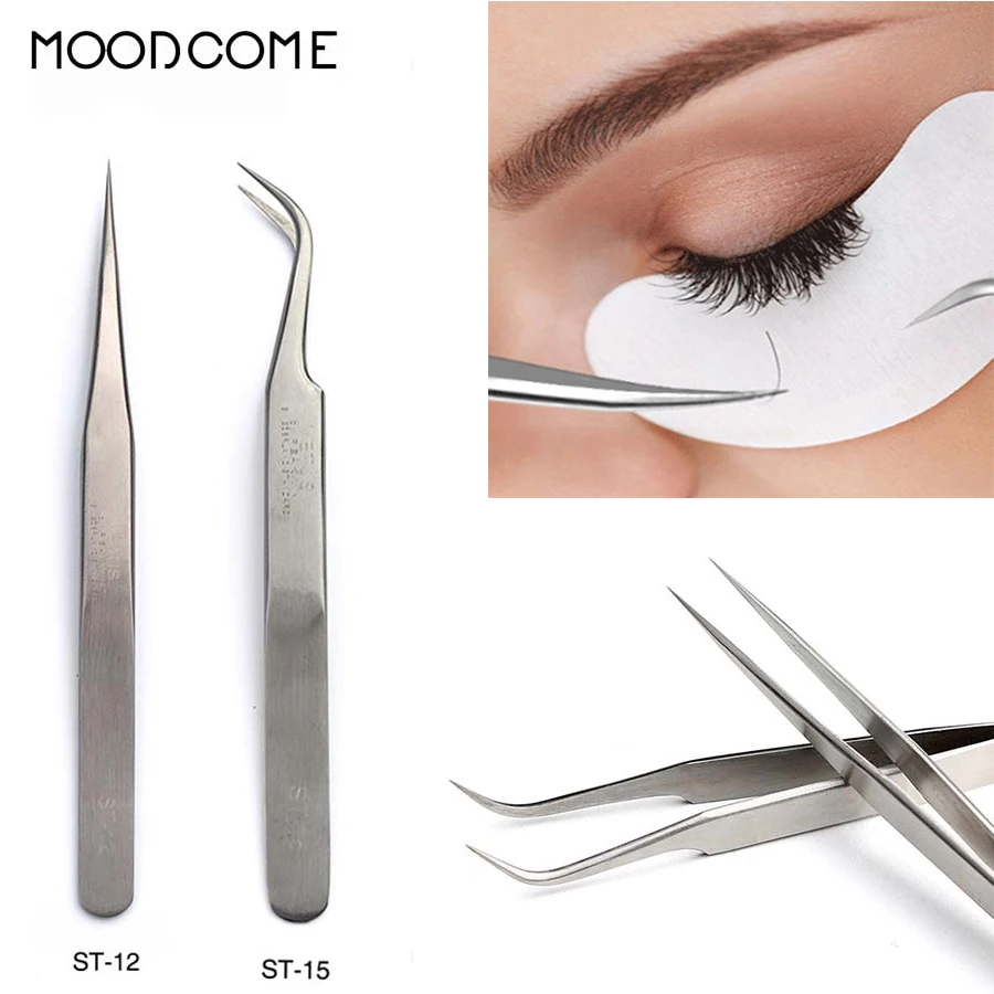 

Tweezers For Eyelash Extensions Eyebrow Precision Stainless Steel Eyebrow Anti-static Sharp Advanced Individual Makeup Tools