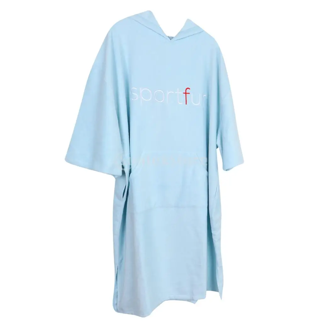 Adult Surf Wetsuit Swim Swimsuit Changing Robe Beach Hooded Poncho Bath Towel Outdoor Sports Women Men Bathrobe w/ Large Pocket
