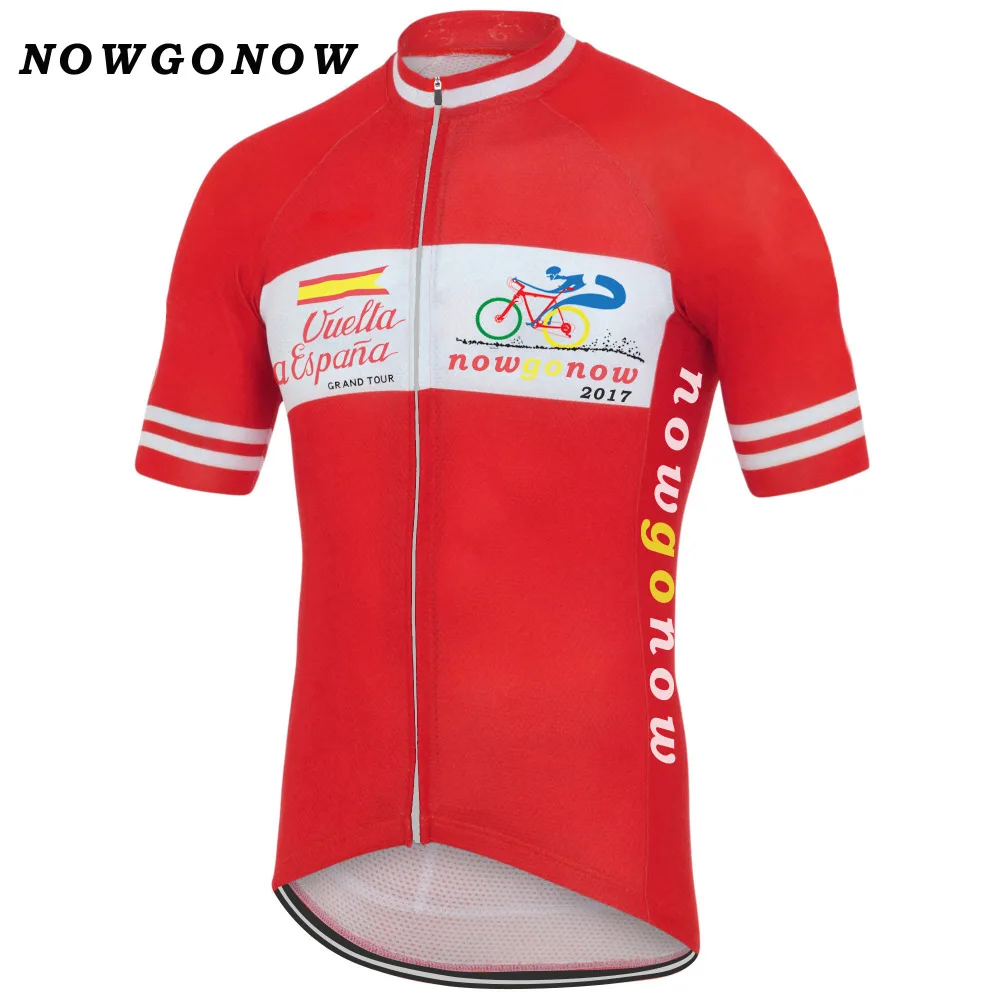 classic 2017 la spain team red Cycling Jersey men leader tour Retro
