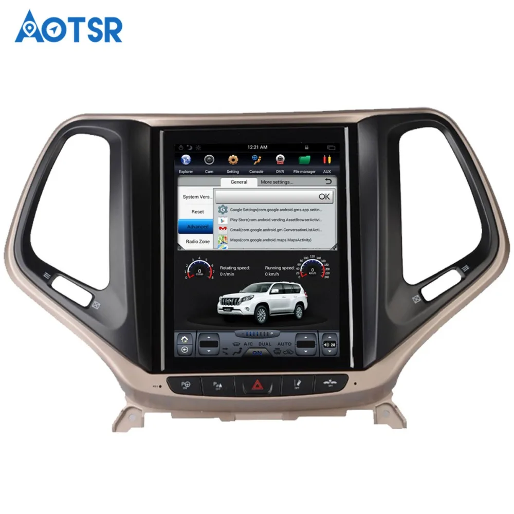 Aotsr Android 7 1 Tesla стиль автомобиля нет DVD плеер GPS навигация для JEEP Cherokee 2014 2018 Авто navi