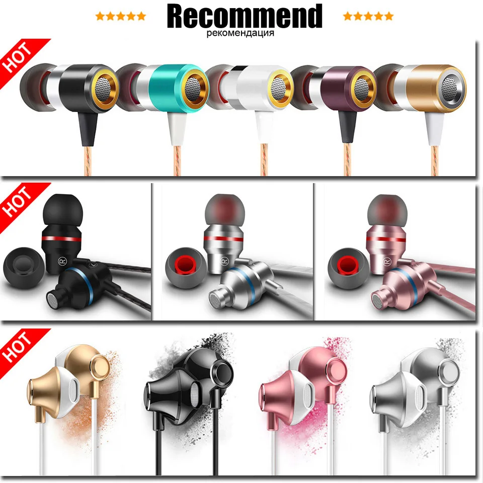 MISR XD3 Wired In-Ear Earphone Metal Headset Magnetic with Mic Microphone Stereo Bass for Phone iphone samsung huawei xiaomi