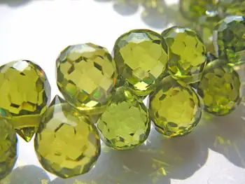 

20pcs 5x7mm lemon green Cubic Zirconia Beads, Jewelry Craft Supplies diamond teardrop drop faceted CZ jewelry