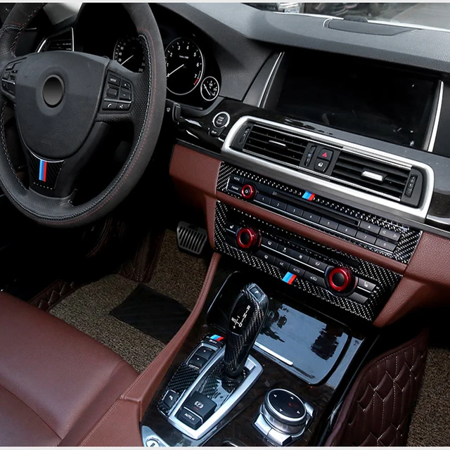 For BMW F10 F18 Interior Trim Carbon Fiber Air conditioning CD control