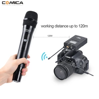 

COMICA CVM-WM200B/D Wireless Metal UHF 96-channels Mono/Stereo Lavalier Interview Microphone 120m smooth recording without stacc