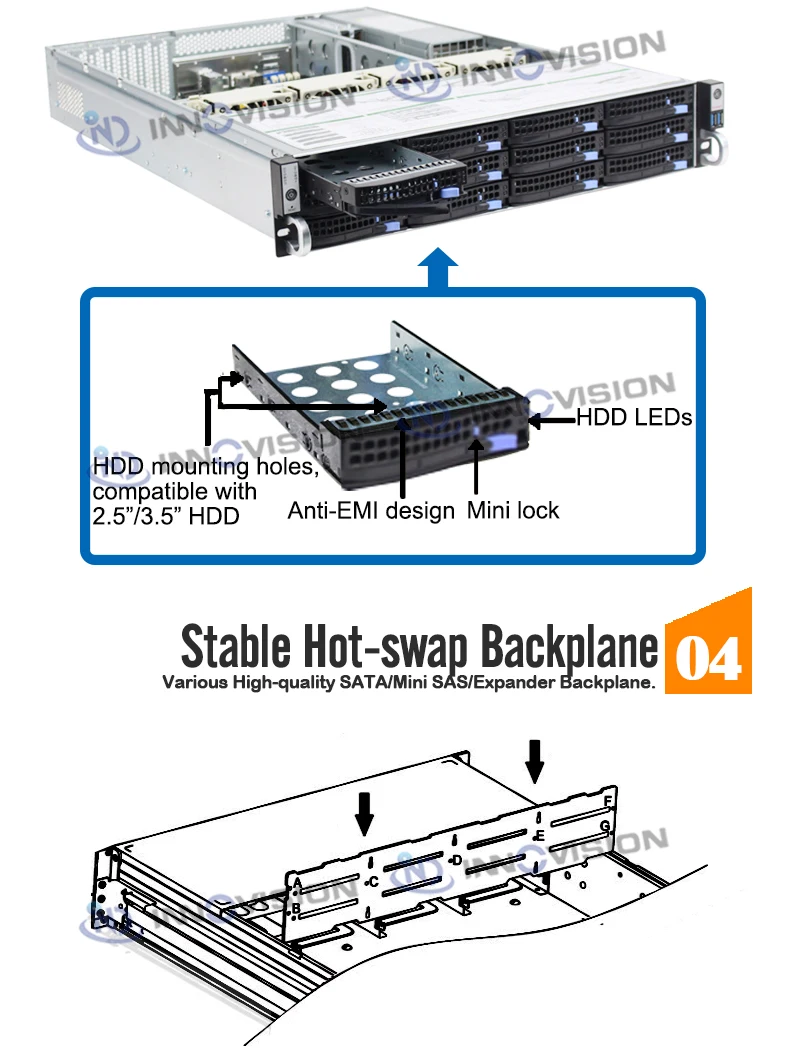 2U 12 отсеков hotswap стойки сервер случае L = мм 560 мм NVR NAS сервер шасси, Поддержка max 12*10,5 доска