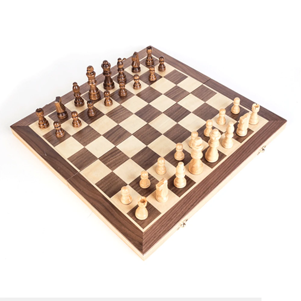 

Portable Wooden Magnetic Chessboard Folding Board Chess Game International Chess Set For Party Family Activities Adult kid Chess