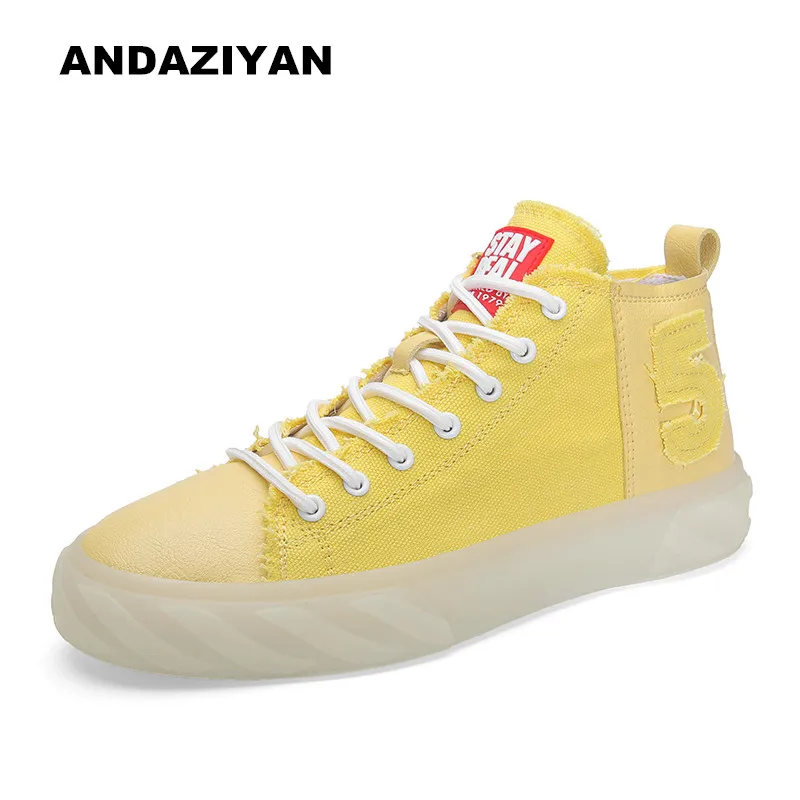 

Spring wild shoes men high-top shoes Korean version of the trend of breathable men's casual canvas tide shoes