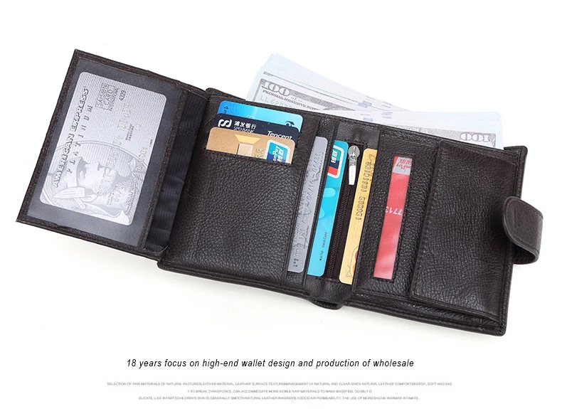 

Leather Men Wallet Fashion Coin Purse Card Holder Genuine Leather Wallets Men Portomonee Male Clutch Purses For Money