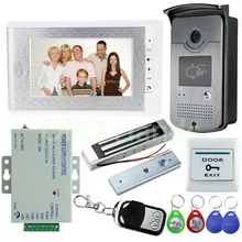 Discounted!! 7” Color Video Door Phone Intercom System 1 Monitor+1 RFID Access Camera+Magnetic Lock+Power Supply+Remote Control