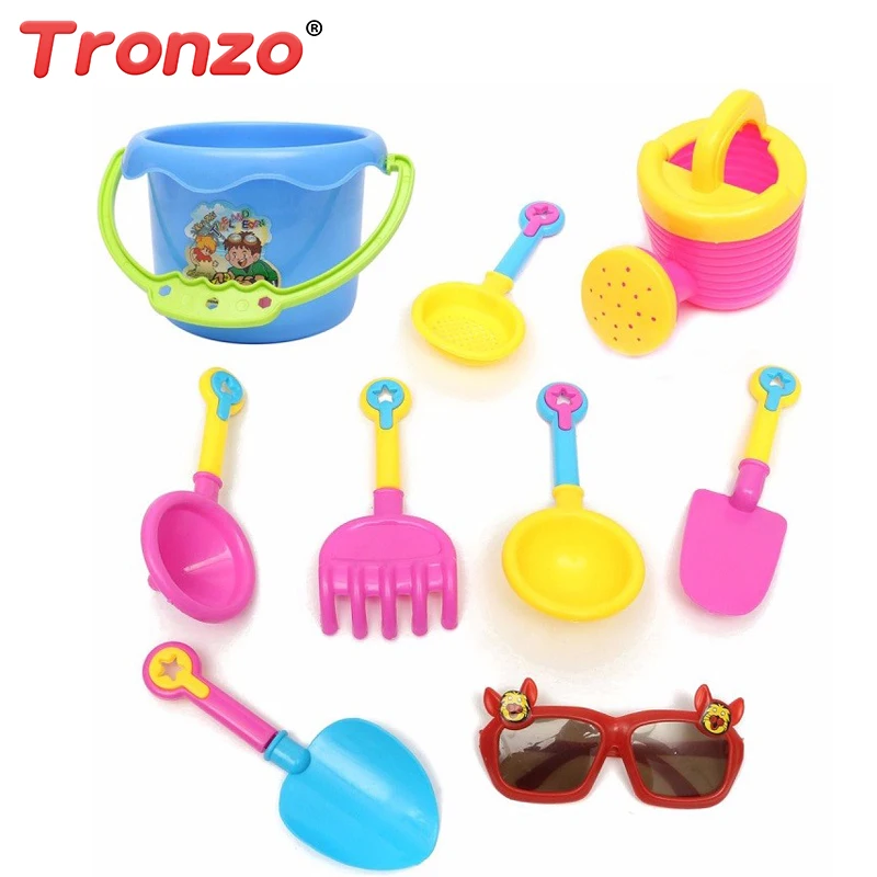 Tronzo 9 шт./компл. детские пляжные игрушки лопатка замок грабли водные для песковых