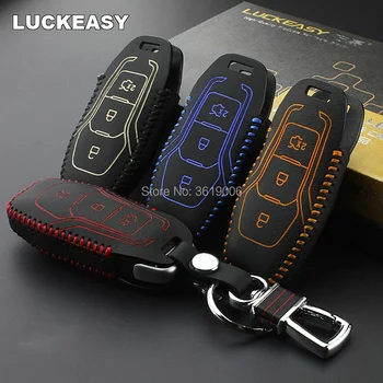 

luckesy leather key cover for Ford Mondeo car key case holder