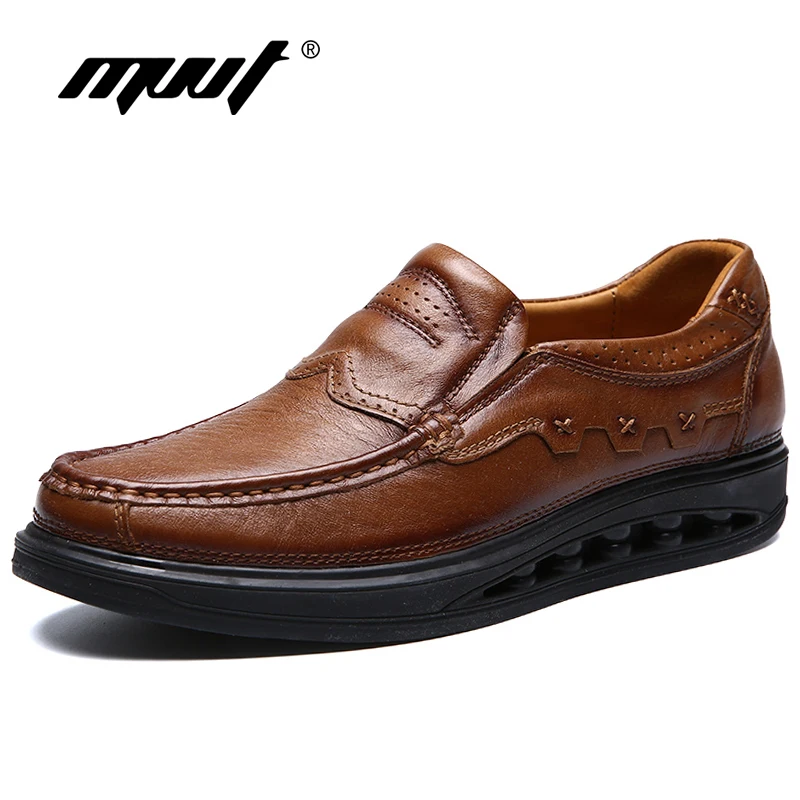 Fashion Genuine Leather Brogue Shoes Men Spring New Dress Shoes Formal Shoes Height Increasing Platform Men Shoes Hot Sale