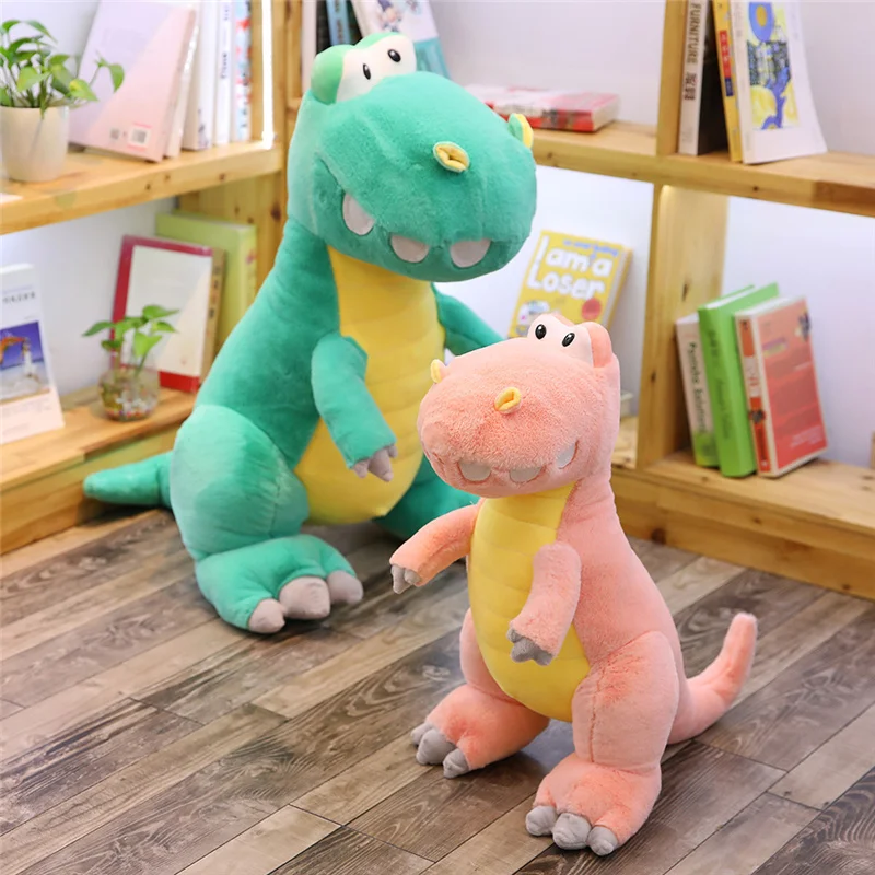 Плюшевая игрушка динозавр Cuddly стоячие яркие цвета Розовая/зеленая/синяя