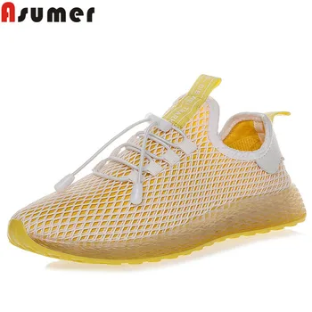 

ASUMER 2020 new sneakers women round toe lace up mesh casual comfortable flats shoes women flat with leisure women flats