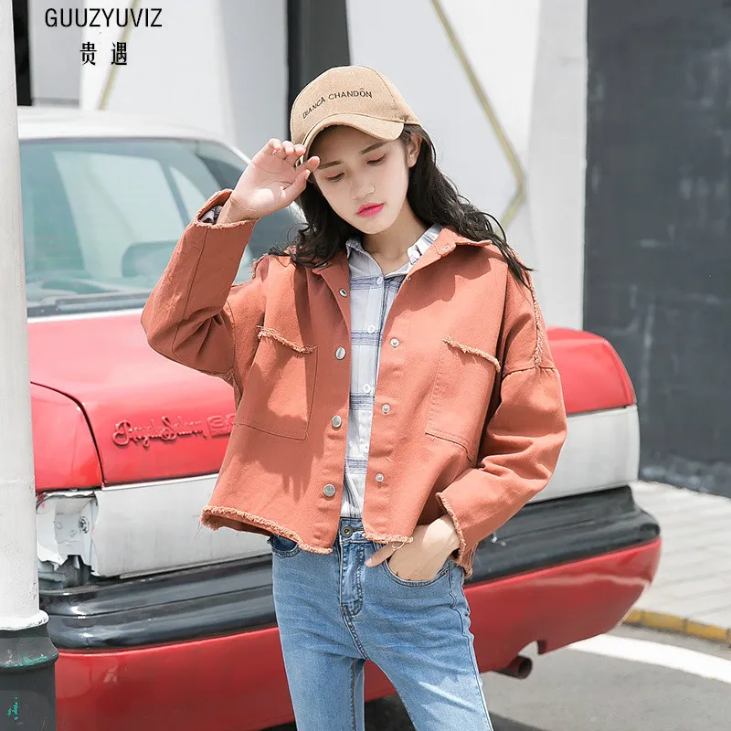 

GUUZYUVIZ Casual Denim Manteau Femme Hiver Solid Jacket Women Tassel Jaqueta Feminina Casaco Feminino Chaqueta Mujer