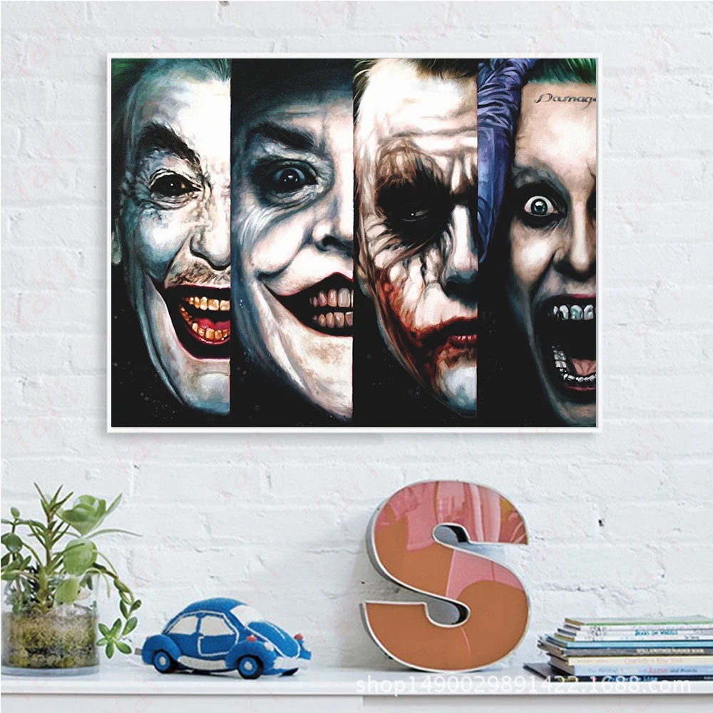 Joker Canvas Painting Pop Art Movie Silk Print Poster Wall Pictures For